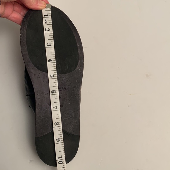 Prada Black Leather Monogram Sandals Size 8 Excellent Condition - Picture 12 of 15